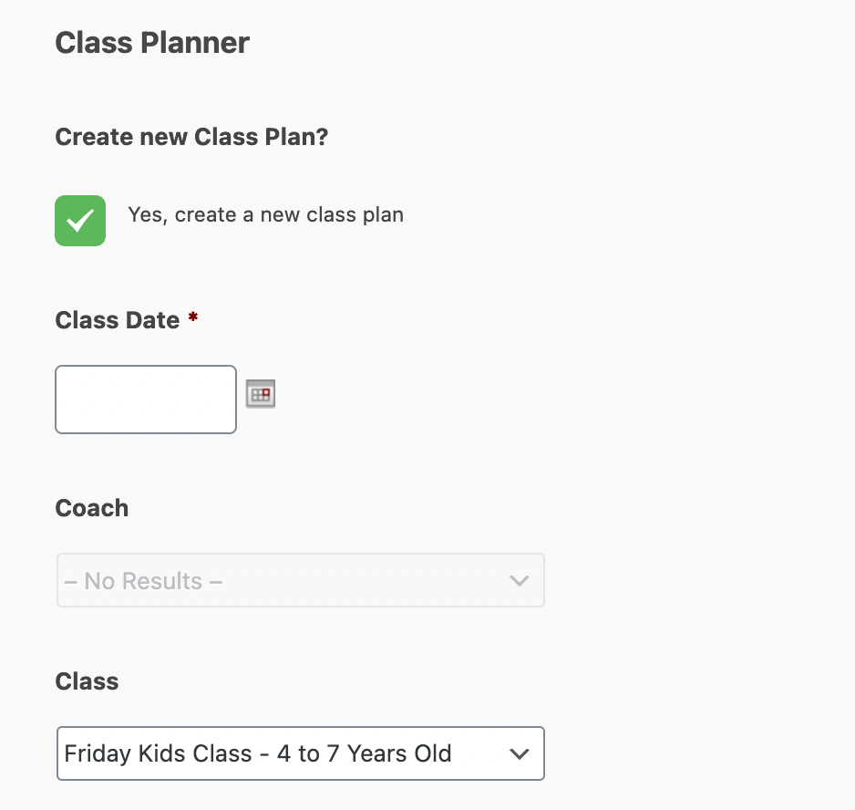 Support Docs - Class Planner - Step 1