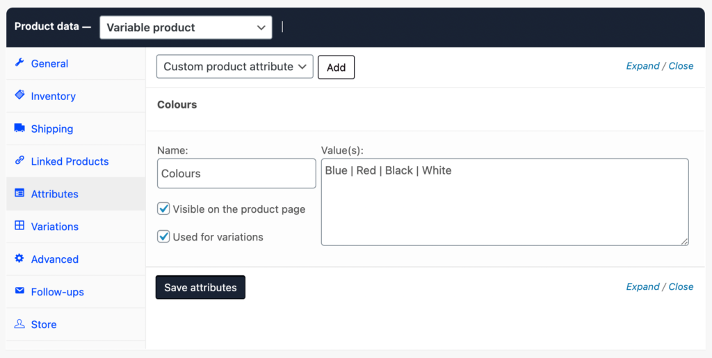 Support Docs - Create Variable Products - Step 2