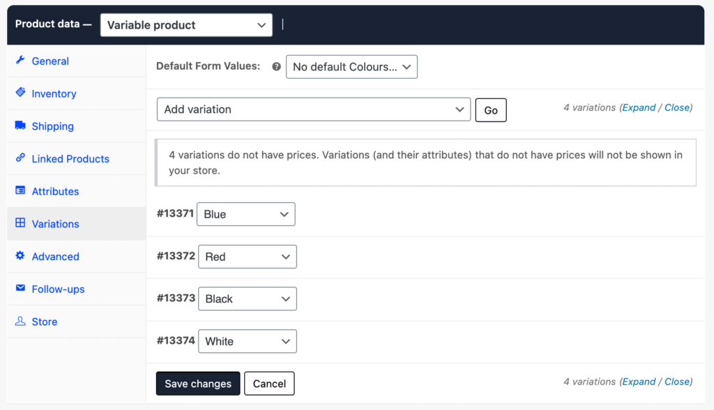 Support Docs - Create Variable Products - Step 5